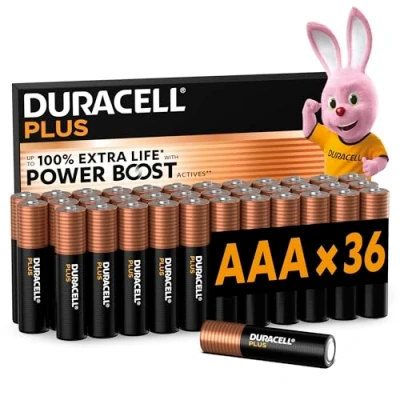 Obrázek Duracell Plus baterie AAA, 36 kusů, dlouhá životnost, AAA pro domácnost a kancelář [Amazon exclusive]