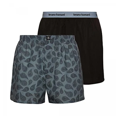 Obrázek bruno banani Pánské boxerky Outlook (balení 2 ks), antracit/šedý potisk//antracitová