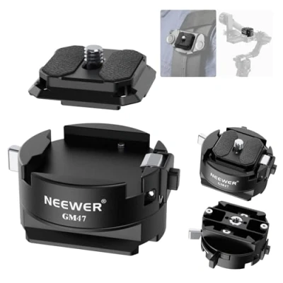 Obrázek NEEWER Sada rychloupínací desky GM47, QR deska kompatibilní s klipem Peak Design Capture V3, Arca Type Clamp Base Swiss DJI Ronin RS 4 Pro 3 2