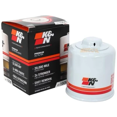Obrázek K&amp;N Olejový filtr patrona 68x73mm kompatibilní s Mazda, Nissan, Infiniti, Renault, Subaru, Suzuki, Smart, Hyundai (HP 1008), bílá