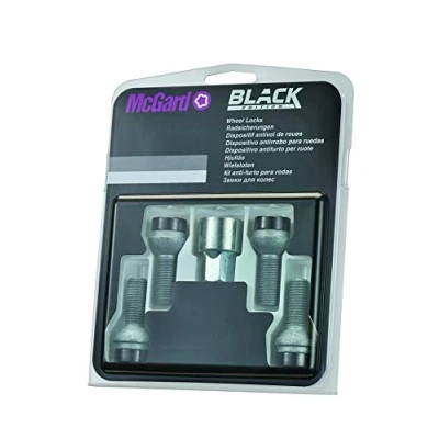Obrázek 28018SUB bezpečnostní čepy kol SUB (černé) M14x1. 5, kulové sedadlo R13, délka dříku 26,7 mm, celková 46,7 SW17, průměr klíče 25,8 mm