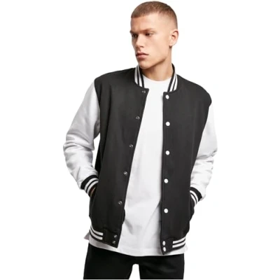 Obrázek Build Your Brand Pánská bunda Sweat College bunda, vysokoškolská pro muže k dostání v mnoha barvách, velikostech S 5XL, vícebarevný (blk/Wht 00050)