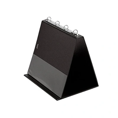 Obrázek VELOFLEX 4101080 stolní liarta DIN A4 formát na šířku, vč. průhledných obalů, z PVC, stojánek stůl, prezentace flipchartu černá, kniha s podstavcem