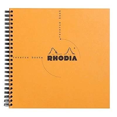 Obrázek Rhodia 193608C spirálový sešit Reverse Book (čtverečkovaný, čtvercový, 21 x cm, 80 listů) 1 kus oranžový