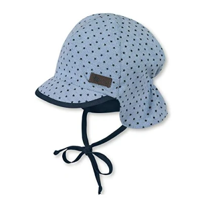 Obrázek Sterntaler Baby chlapecká čepice s ochranou šíje klobouk proti slunci, Modrá (nebe 325), 49 EU, (blankytná 325)