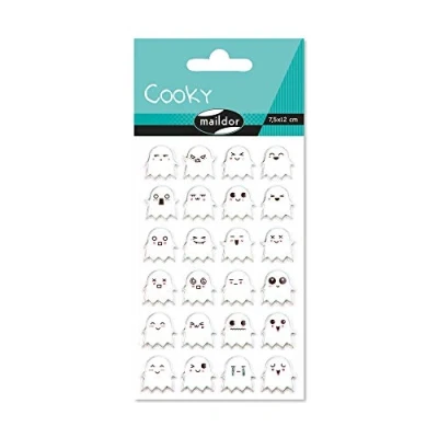 Obrázek Maildor CY039O Packung mit Stickers Cooky 3D (1 Bogen, 7,5 x 12 cm, ideal zum Dekorieren, Sammeln oder Verschenken, Fantome) 1 Pack
