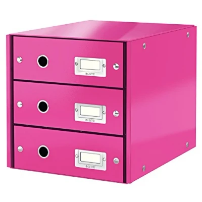 Obrázek Leitz, Zásuvkový box, růžový, 3 zásuvky, A4, Click &amp; Store, 60480023