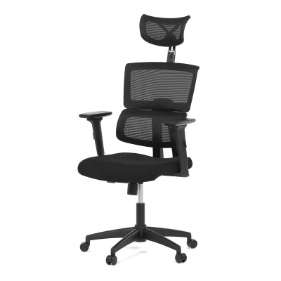 Obrázek Kancelářská židle, potah černá látka a síťovina MESH, houpací mech. KA B1025 BK