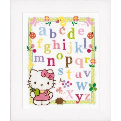 Obrázek Vervaco Zählmusterpackung ABC mit Hello Kitty aida Kreuzstickpackung zum Auszählen, weiß, 30 x 39 0,3 cm