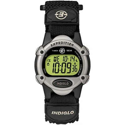 Obrázek Timex Unisex T47852 Expedition digitální hodinky s rychlonavíjecím náramkem, černá/stříbrná, Expediční chrono/alarm/časovač