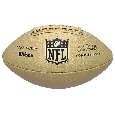 Obrázek Wilson American Football NFL DUKE METALLIC EDITION, smíšená kůže, oficiální velikost, zlatá, WTF1826XB