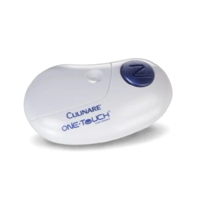 Obrázek Culinare Elektrický otvírák na konzervy One Touch, bílý, plast/ušlechtilá ocel, s funkcí startování a zastavení, ideální pro lidi artritidou, C50600