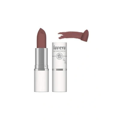 Obrázek lavera Velvet Matt Lipstick Auburn Brown 02 rtěnka bez lepku silikonů minerálního oleje mikroplastů krémová, matná textura bio květové máslo slunečnicový olej 4,5 g
