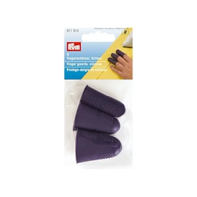 Obrázek Prym 611914 Chránič prstů silikon, plast, černý, one Size, švestková modrá, 3 kusy,