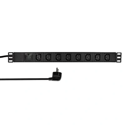 Obrázek LogiLink Professional PDU8 A01 vysoce kvalitní &quot;19 &quot; Steckdosenleiste 8 x IEC320 s ochranou proti přepětí Černá