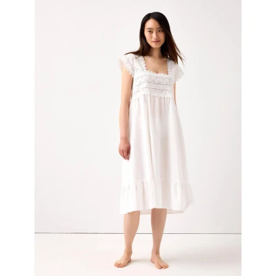 Obrázek Lindex WITH Broderie Anglaise Noční košile, Ženy, Velikost: 36/38, White