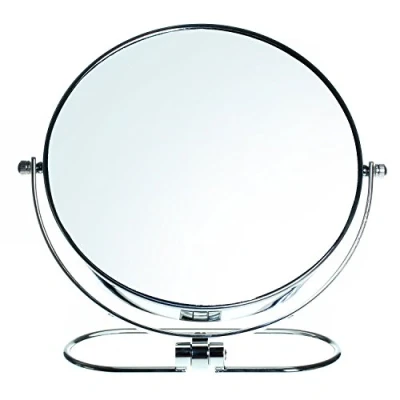 Obrázek HIMRY Faltbare Doppelseitig Kosmetik Spiegel 8 inch, 10x Vergrößerung, 360 drehbar. Kosmetikspiegel Tischspiegel, 2 Spiegel: normal und 10 Fach verchromten, KXD3125