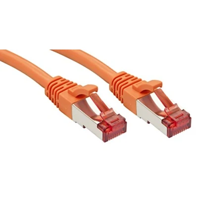 Obrázek LINDY 47809 RJ45 síťový kabel, propojovací kabel CAT 6 S/FTP 2. 00 m oranžový s ochranou nosu, 1 ks