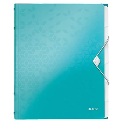 Obrázek Leitz 46330051 pořadač WOW, 6 přihrádek, PP, ledově modrá