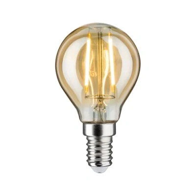 Obrázek Paulmann 28525 LED lampa vintage kapka 2W retro světelný zdroj žhavicí vlákno E14 Filament zlato 1700 K zlaté světlo 160 lumenů