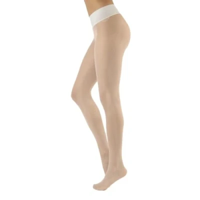 Obrázek CALZITALY Trasparente punčocháče, bezešvé puntíkované punčocháče dámské, S, M, L, XL, XXL, černá, modrá, barva kůže, Sun, Tan, 15 DEN, Made in Italy, Krémový odstín