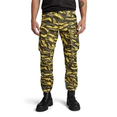 Obrázek G STAR Pánské Rovic Zip 3D Regular Tapered Pants, Více barev (Dk Lemon Tiger Camo D02190 d553 g394), 33 W/32 L