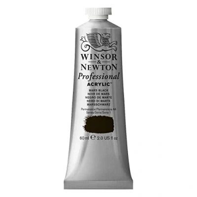 Obrázek Winsor &amp; Newton Profesionální akrylová barva 2320386 v umělecké kvalitě, vysoká brilantnost barev a krycí schopnost, archivní kvalita, 60 ml tuba marťanská černá