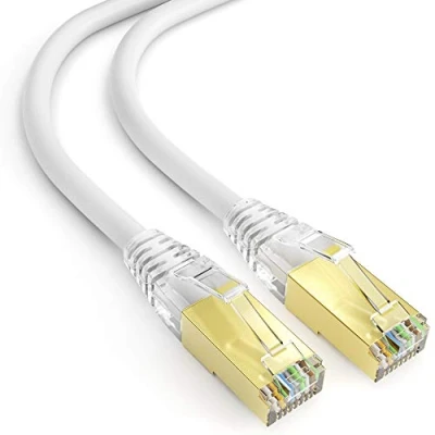 Obrázek mumbi LAN kabel 5 m CAT 8 síťový stíněný F/FTP CAT8 Ethernet patch RJ45 metrů, bílý