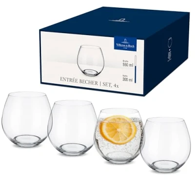 Obrázek Villeroy &amp; Boch Entrée Wasserglas 4er Set, 570 ml, Kristallglas, Klar