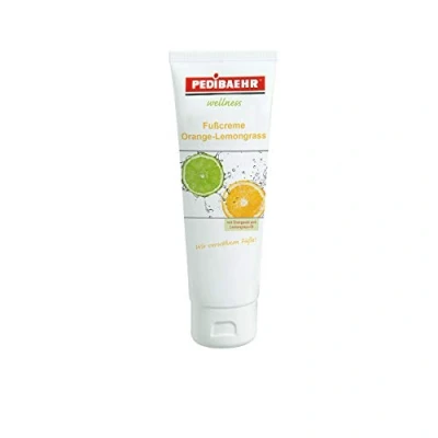 Obrázek PediBaehr Krém na nohy pomeranč Lemongrass, s pomerančovým olejem a z citronové trávy, 125 ml