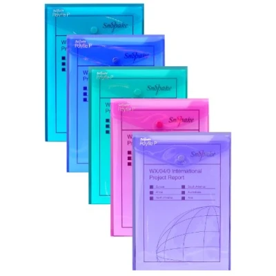 Obrázek Snopake Poly File na dokumenty A5 ovládací tlačítkový 5 kusů barevně odlišené Electra barvy