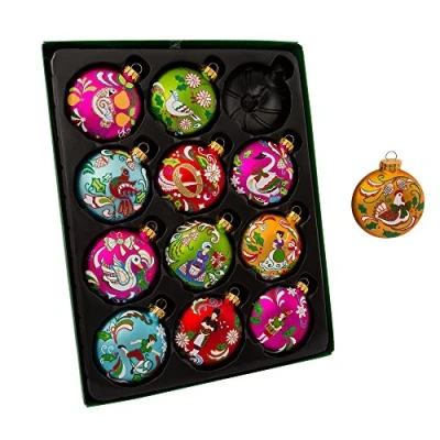 Obrázek Kurt Adler GG0638 Glasornament Set, 65 mm, 12 Tage Weihnachten, teiliges Set