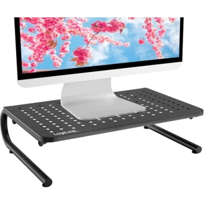 Obrázek LogiLink zvýšení TV monitoru z oceli, max. zatížení 20 kg, s perforovanou deskou pro cirkulace vzduchu, délka = 37 cm