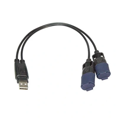 Obrázek TecMate OptiMATE CABLE O 110, USB Y splitter s připojovacím systémem odolným proti povětrnostním vlivům, modrý