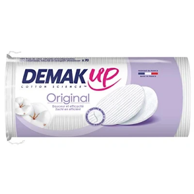 Obrázek Demak&#039;Up Originální bavlněné tampony k odličování, bavlna, oválná, 70 kusů v balení