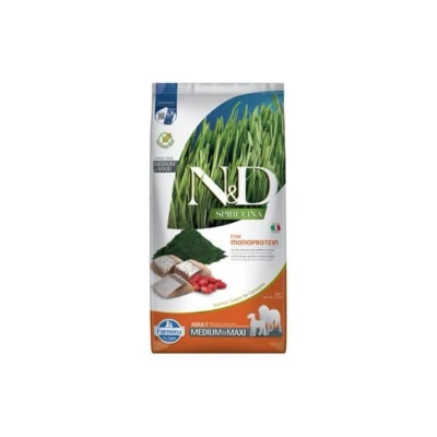 Obrázek N&amp;D Grain Free Spirulina Dog Adult Medium/Maxi Herring &amp; Wolfberry 7kg