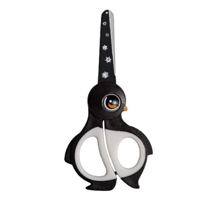 Obrázek Wedo 736003 Dětské nůžky pro kutily, Ekky (z nerezové oceli zaoblené hroty měkké rukojeti 13 cm) černá/bílá