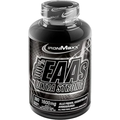 Obrázek IronMaxx 100% EAAs Ultra Strong 180 tablet esenciální aminokyseliny ve vysokých dávkách 1600 mg EAA + Histidin v jedné tabletě