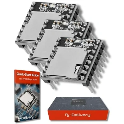 Obrázek AZDelivery Mini MP3 Player DFPlayer Master Module kompatibilní s Arduino včetně e knihy!