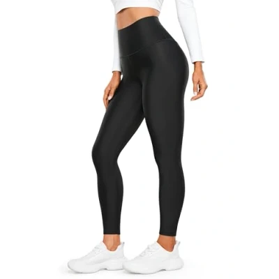 Obrázek CRZ YOGA Dámské termo legíny s vysokým pasem zimní teplé fleece kalhoty na jógu sportovní leginy 64 cm, černá