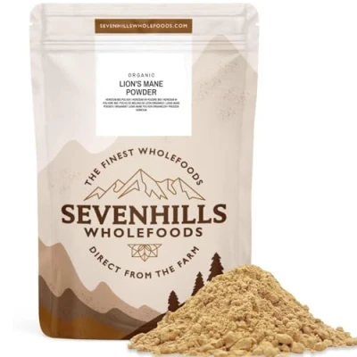 Obrázek Sevenhills Wholefoods Bio lví hříva houbový prášek 100 g, Lion&#039;s Mane, Hericium Erinaceus