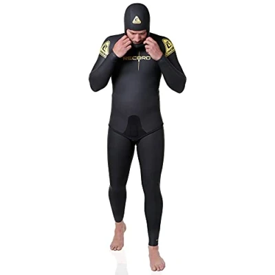 Obrázek Cressi Men&#039;s Vintage Record Lim. Ed. Man 3 Pieces Wetsuit 5mm 3dílný neoprenový oblek (bunda, kapuce, kalhoty) z 5 mm neoprénu pro volné potápění a rybaření, černá, XXL