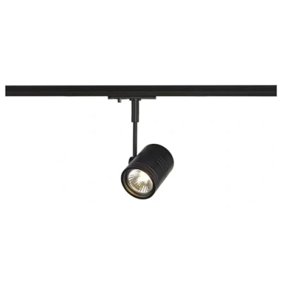 Obrázek SLV BIMA LED zářič 1fázový, otočný a kolejnicový zářič, stropní svítidlo, systém, vnitřní svítidlo GU10, kulatý, černý matný, vč. 1fázového adaptéru