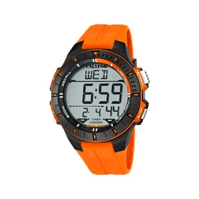 Obrázek Calypso watches pánské náramkové hodinky digitální Quarz plast K5607/1, Oranžová/vícebarevná, Náramek
