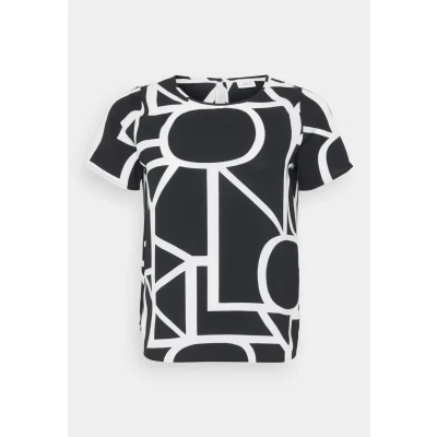 Obrázek ONLY CARMAKOMA Dámské Carvica Life Ss Top WVN Noos tričko, Black/Aop: námořnické velké logo