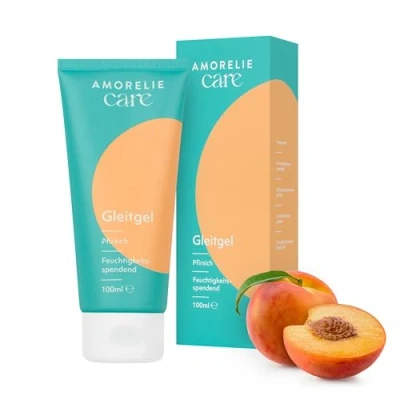 Obrázek AMORELIE Care lubrikační gel broskev s příchutí jedlý na vodní bázi Vegan (100ml)