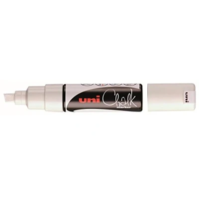 Obrázek UNI ball 186401 popisovač na okno a křídy CHALK PWE 8K, 8 mm, klínový hrot, bílý, 1 kus
