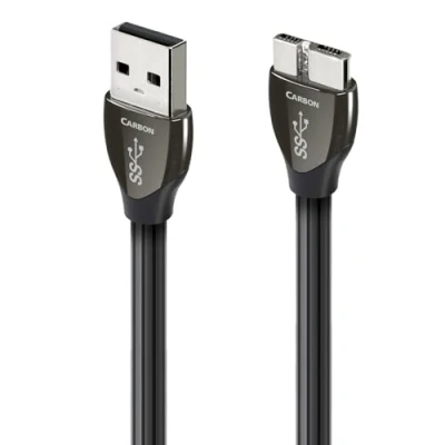 Obrázek AudioQuest 0,75 m Carbon Micro USB 3.0 kabel A B černý (0,75 m, A, B, (3.1 Gen 1), konektor/zástrčka, černá)