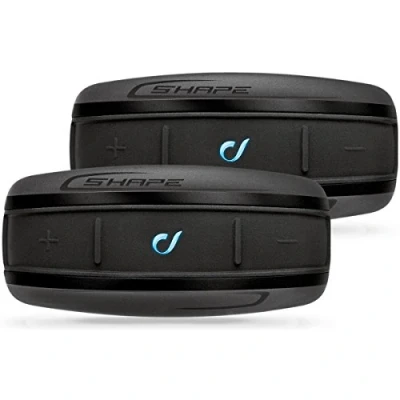 Obrázek Interphone Shape Doppelpack Bluetooth Kommunikationssystem für Motorräder Pilot Passagier, 10Mt Reichweite 12 Std Sprechzeit, 25 Tage Standby Zeit GPS MP3 Waterproof ip67