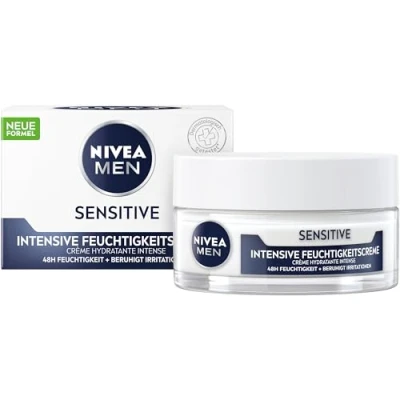Obrázek NIVEA MEN Sensitive intenzivní hydratační krém, pleťový krém s 48hodinovou vlhkostí pro citlivou mužskou pokožku, péče o obličej zmírnění podráždění pokožky (50 ml)
